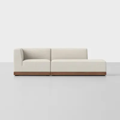 Ivory / Walnut / 2 Seat Right Arm Island
