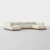 Essential U Sectional - Ivory / Walnut - 2