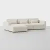 Signature Storage Sectional (3 Seat / Ivory) - Angled