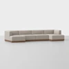 Essential U Chaise Sectional - Natural / Walnut - 1