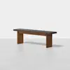 Pillar Bench (Walnut / 60 in / Charcoal) - Angled