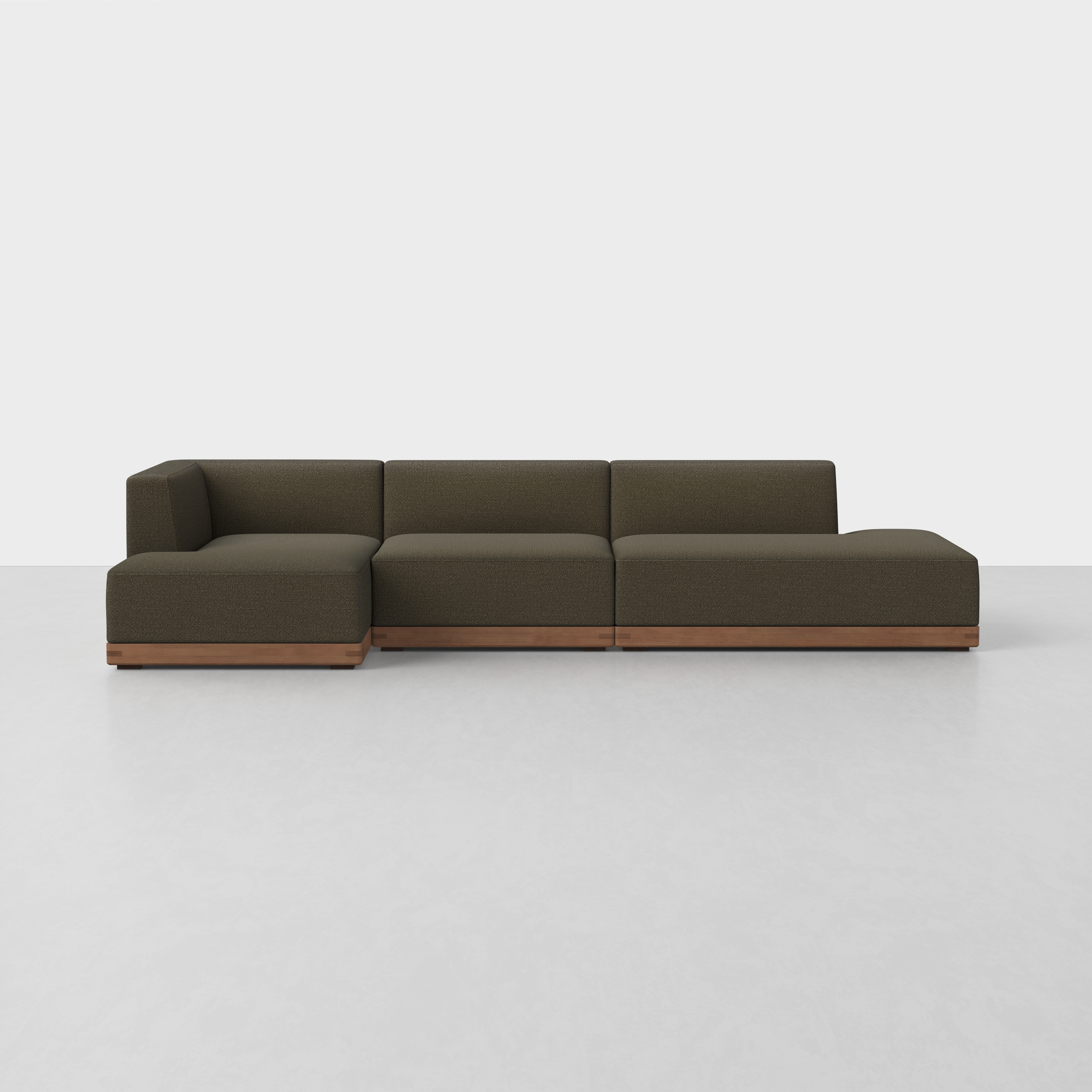 Dark Olive / Walnut / Left Arm Chaise