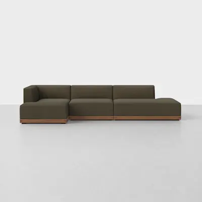 Dark Olive / Walnut / Left Arm Chaise