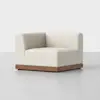 Essential Sectional Module (Corner / Ivory / Walnut) - Angled