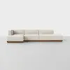 Essential Island Chaise Sectional - Left Arm Chaise / Ivory / Walnut - 1