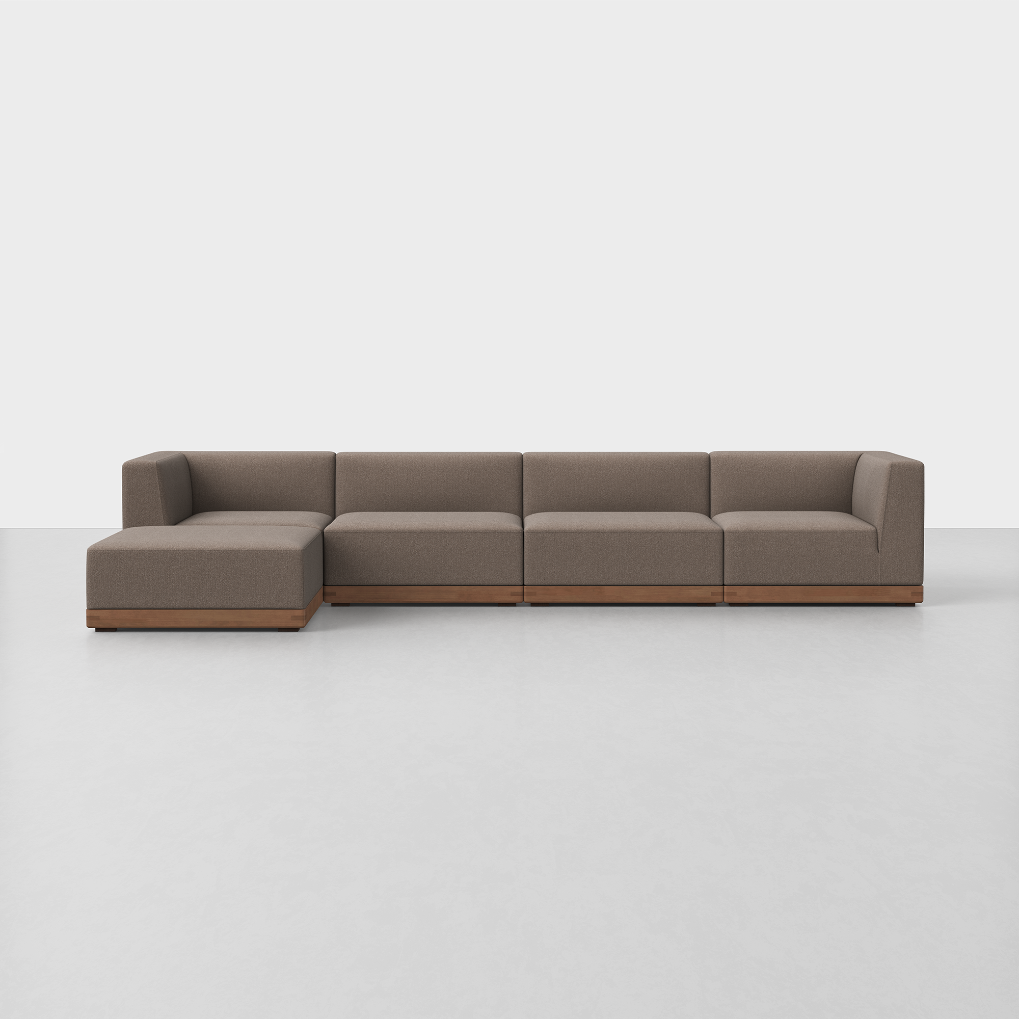 Mocha / Walnut / 4 Seat + Ottoman