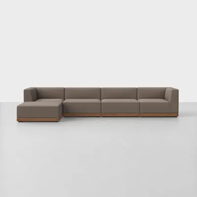 Mocha / Walnut / 4 Seat + Ottoman