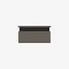 Rectangular gray felt wall organizer with a black strap and two mounting holes at the top, displayed against a plain white background.