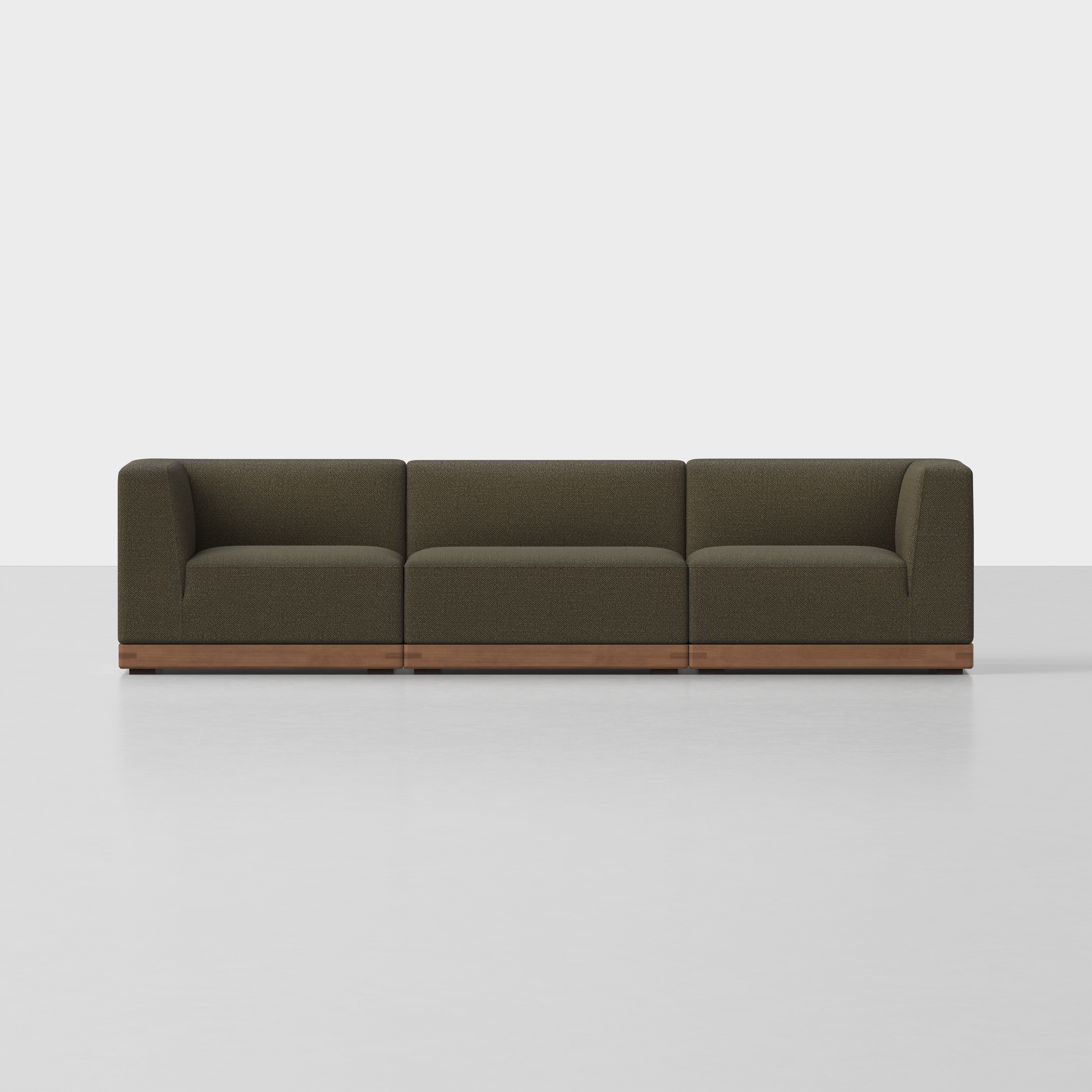 Dark Olive / Walnut / 3 Seat