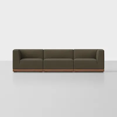 Dark Olive / Walnut / 3 Seat