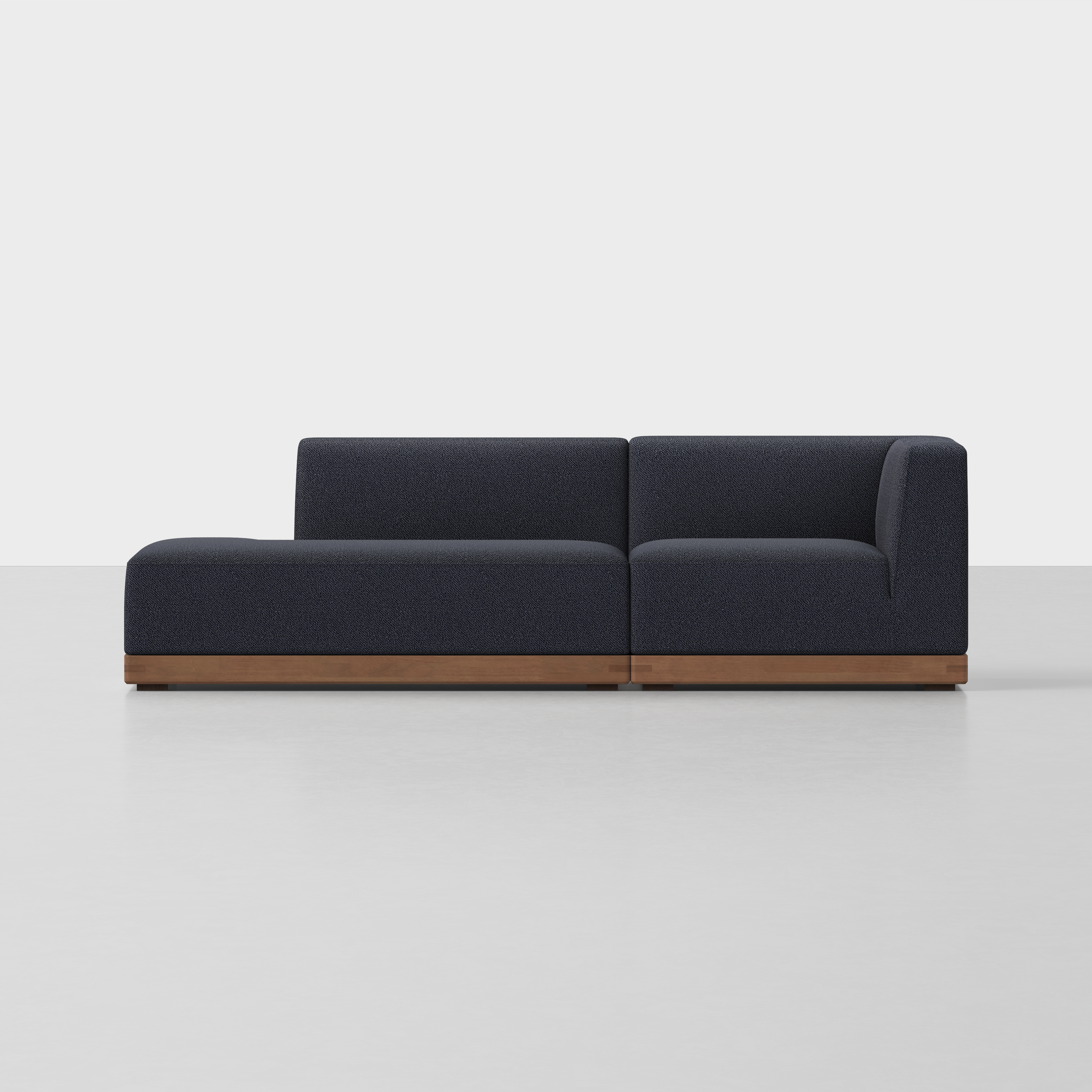Dark Navy / Walnut / 2 Seat Left Arm Island