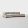 Essential Island Chaise Sectional - Left Arm Chaise / Natural / Walnut - 1