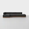 Essential Island Chaise Sectional - Left Arm Chaise / Carbon / Walnut - 1