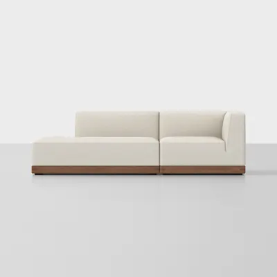 Ivory / Walnut / 2 Seat Left Arm Island