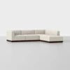 Essential L Island Sectional - Right Arm Island / Ivory / Espresso - 1