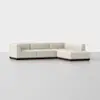 Essential L Island Sectional - Right Arm Island / Ivory / Espresso - 2
