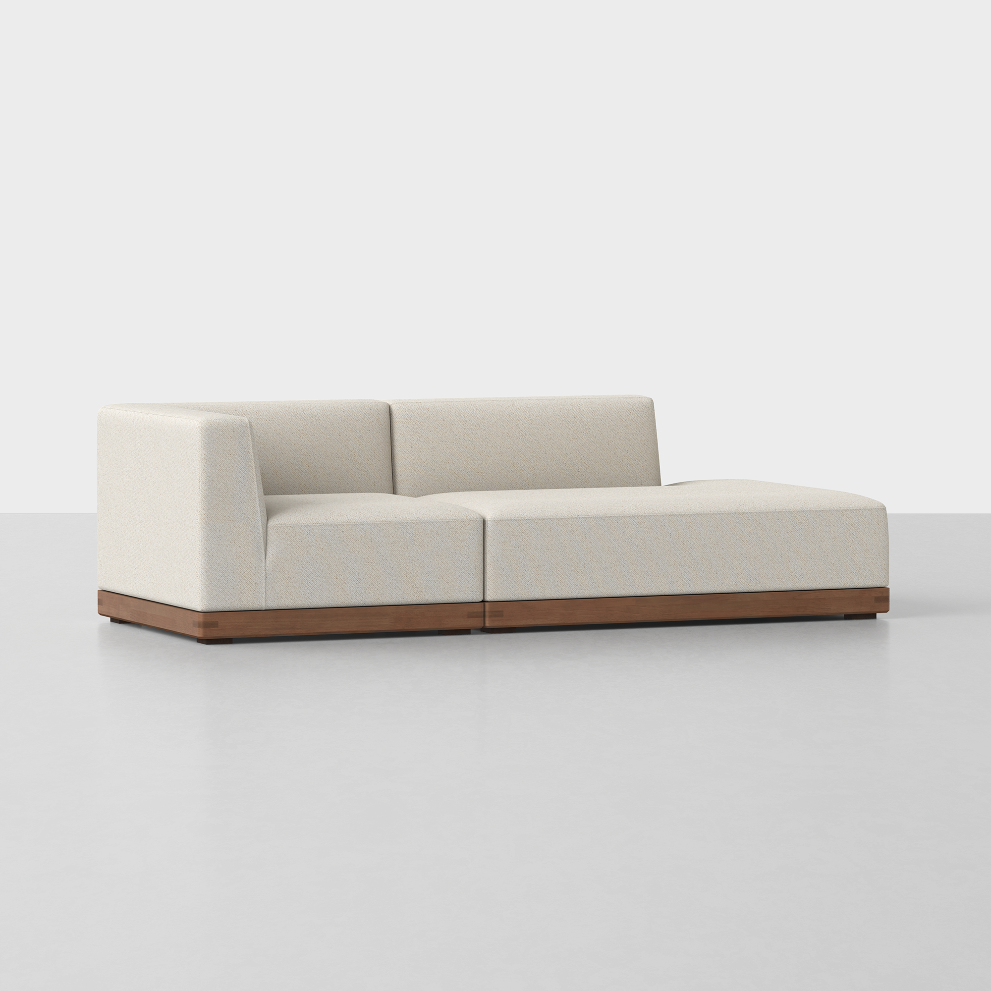 Ivory / Walnut / 2 Seat Right Arm Island
