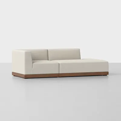 Ivory / Walnut / 2 Seat Right Arm Island