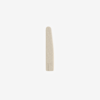 A single beige, elongated, flat object with a slightly rounded top and squared bottom, centered on a plain white background.