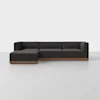 Essential Modular Sofa - 3 Seat + Ottoman / Carbon / Walnut - 1