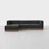 Essential Modular Sofa - 3 Seat + Ottoman / Carbon / Walnut - 1