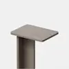 A minimalist wooden pedestal with a rectangular top and smooth edges, set against a plain white background.