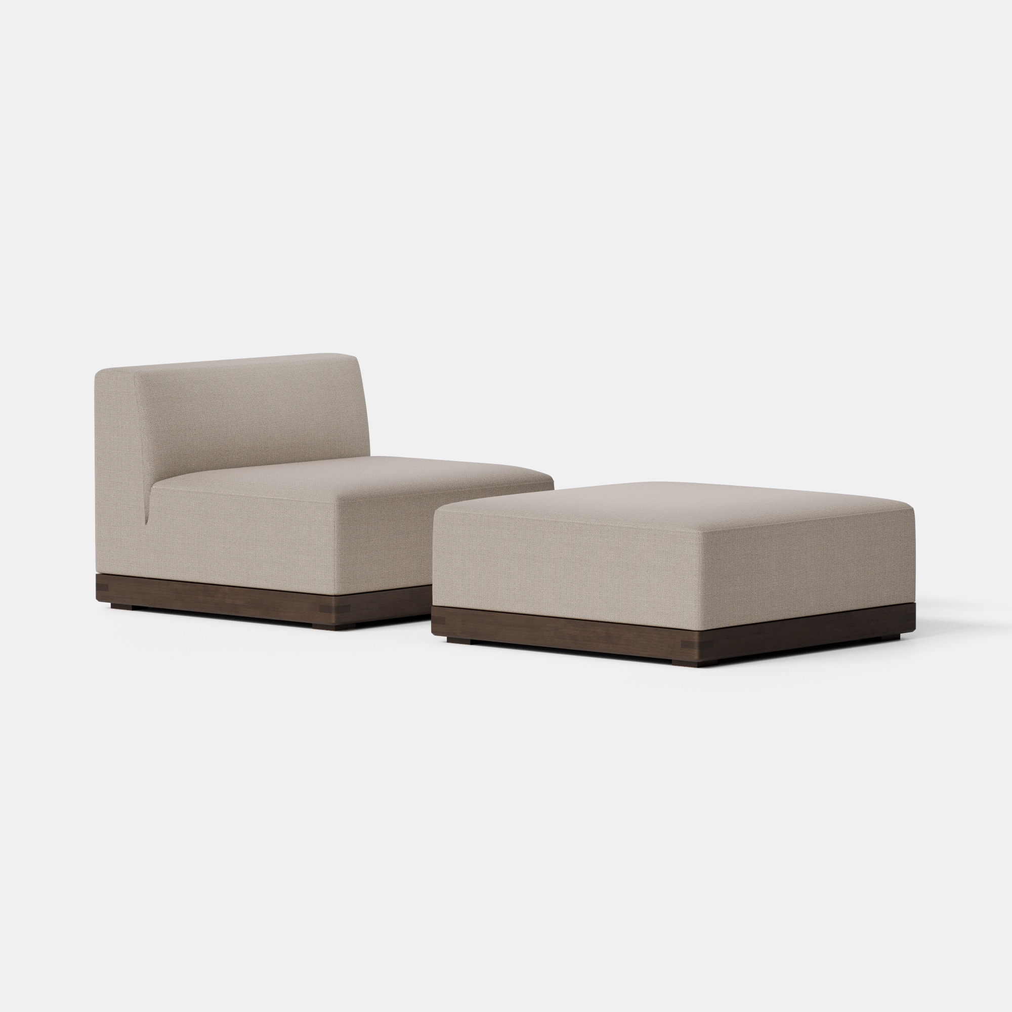 Natural / Espresso / Chair + Ottoman
