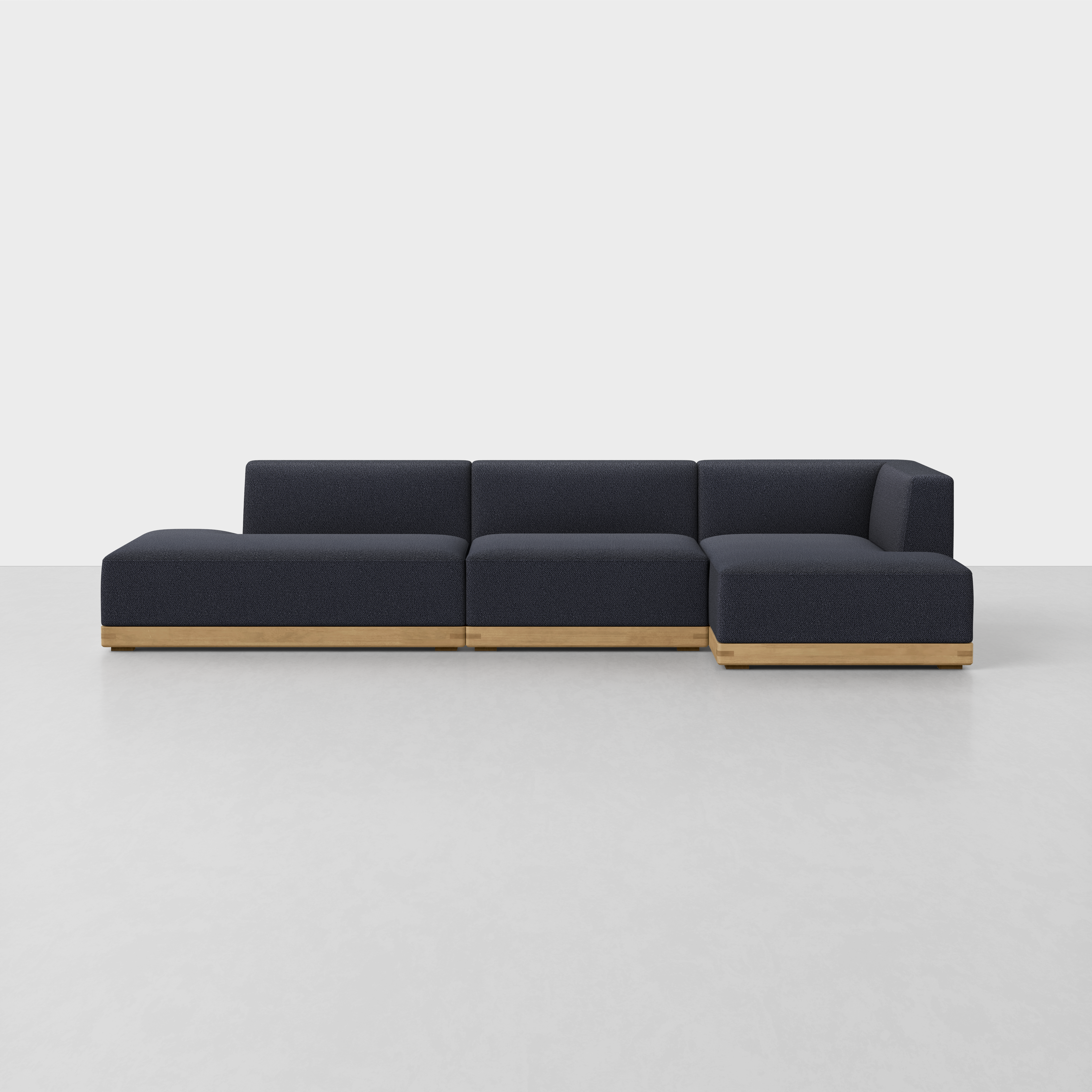 Dark Navy / Oak / Right Arm Chaise