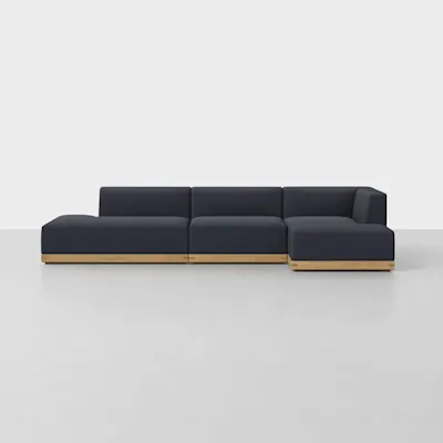 Dark Navy / Oak / Right Arm Chaise