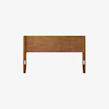A wooden headboard with a rectangular design and horizontal panels, shown against a plain white background. The wood has a warm, medium-brown finish.