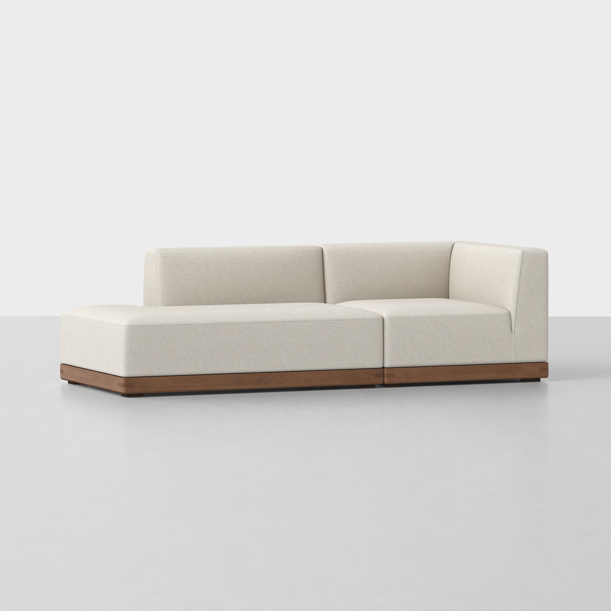 Ivory / Walnut / 2 Seat Left Arm Island