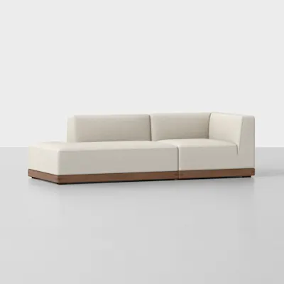 Ivory / Walnut / 2 Seat Left Arm Island