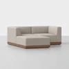 Essential Modular Sofa - 2 Seat + Ottoman / Natural / Walnut - 1