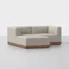 Essential Modular Sofa - 2 Seat + Ottoman / Natural / Walnut - 2