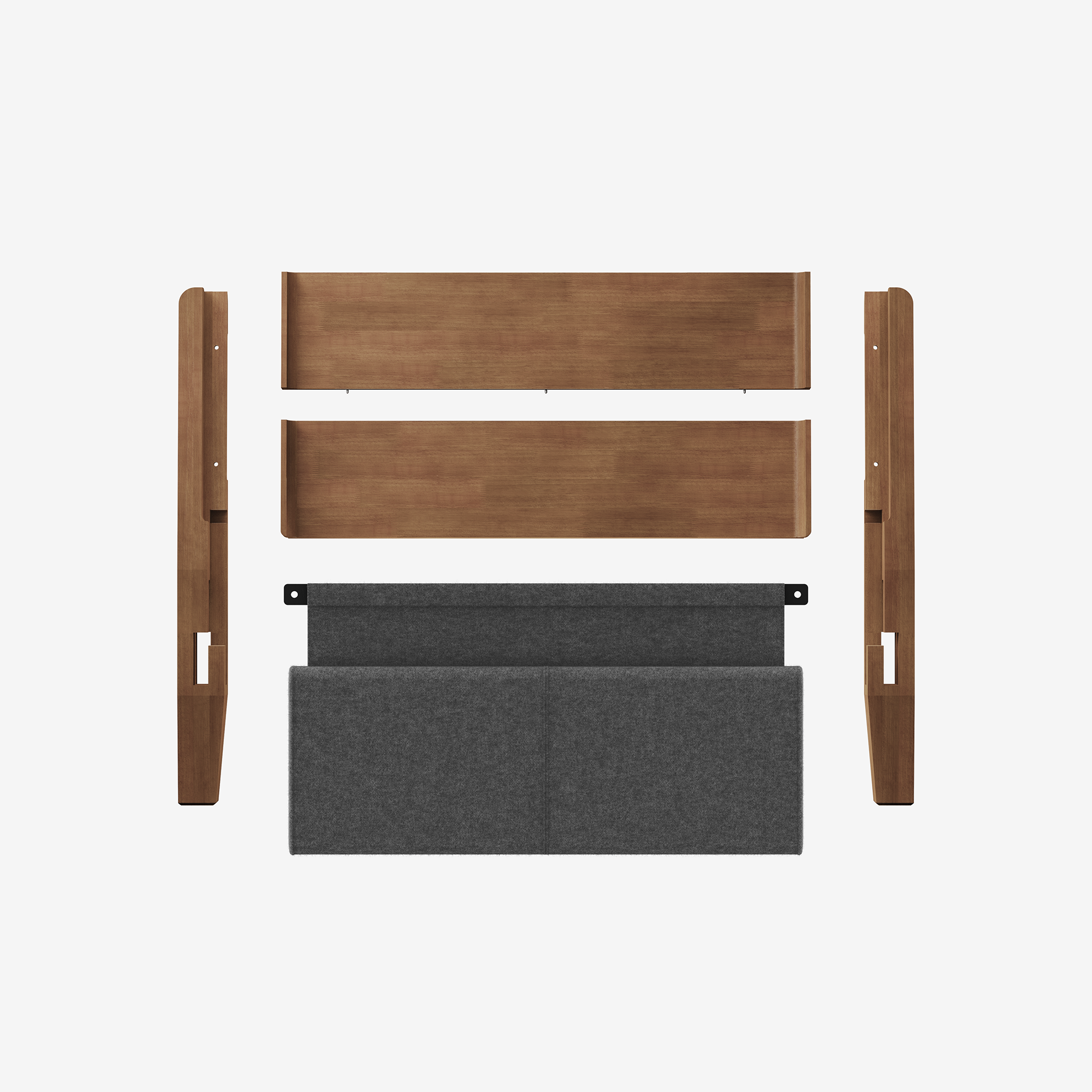 Twin / Heathered Charcoal / Walnut