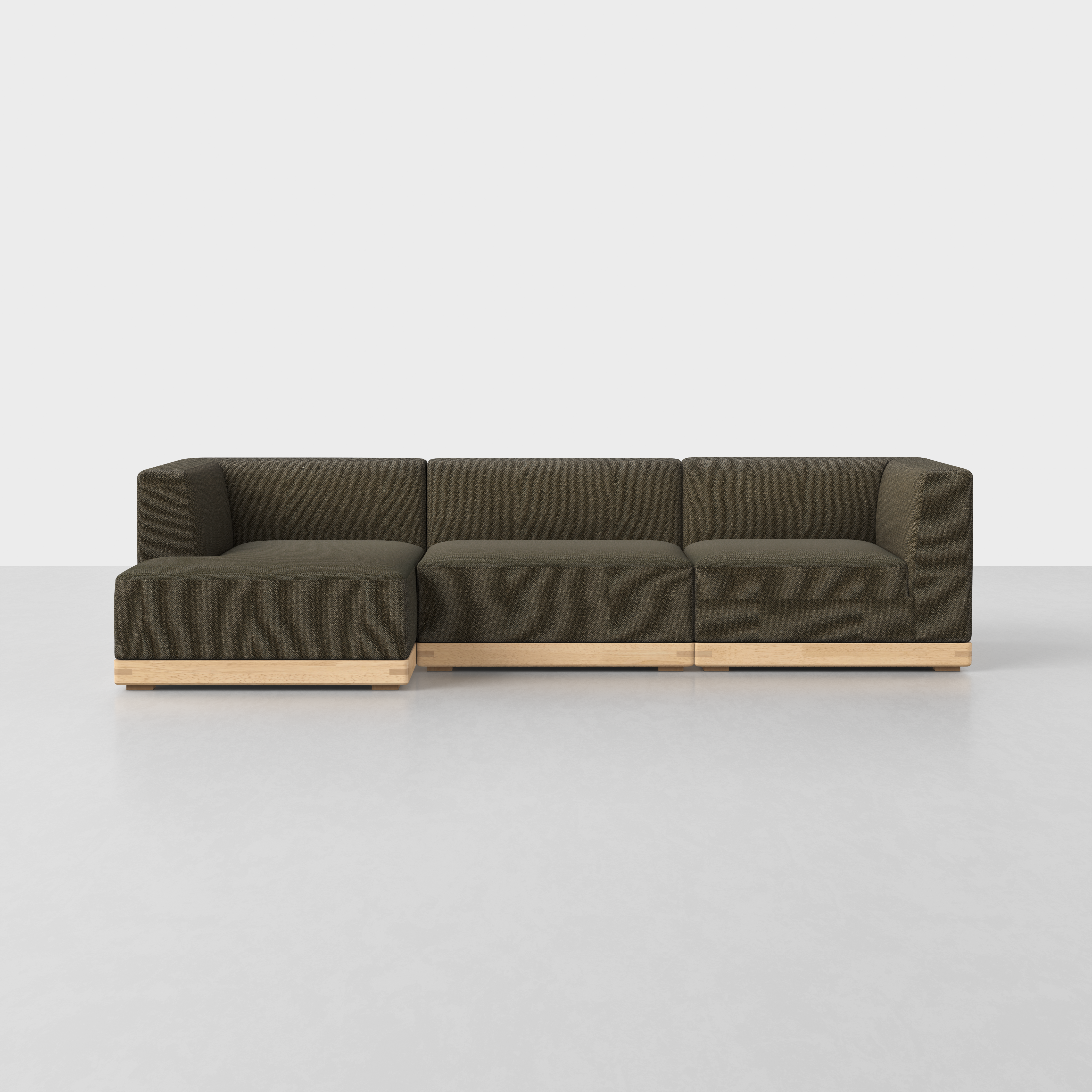 Dark Olive / Natural / Left Arm Chaise