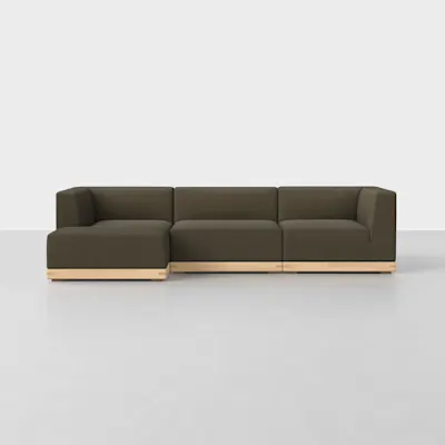 Dark Olive / Natural / Left Arm Chaise