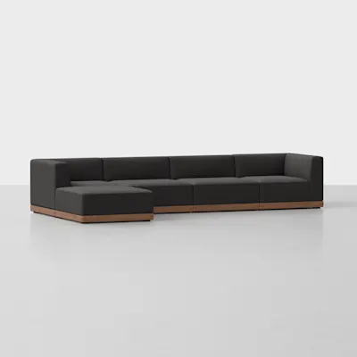 Carbon / Walnut / 4 Seat + Ottoman