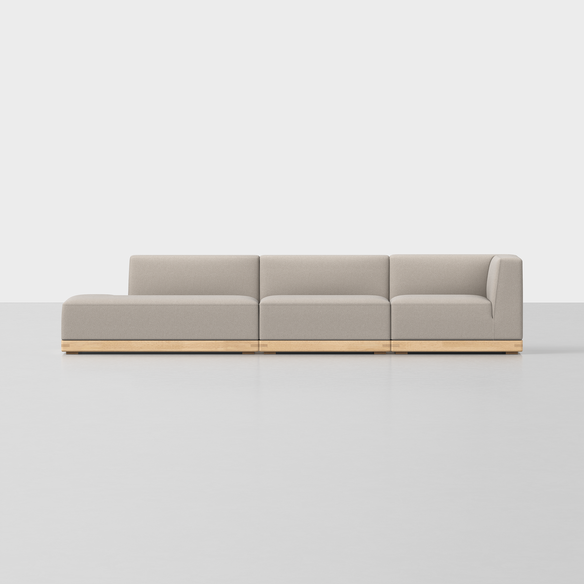Natural / Natural / 3 Seat Left Arm Island