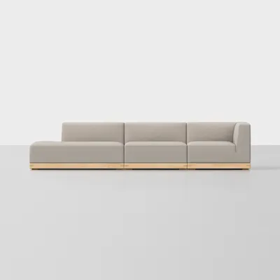 Natural / Natural / 3 Seat Left Arm Island