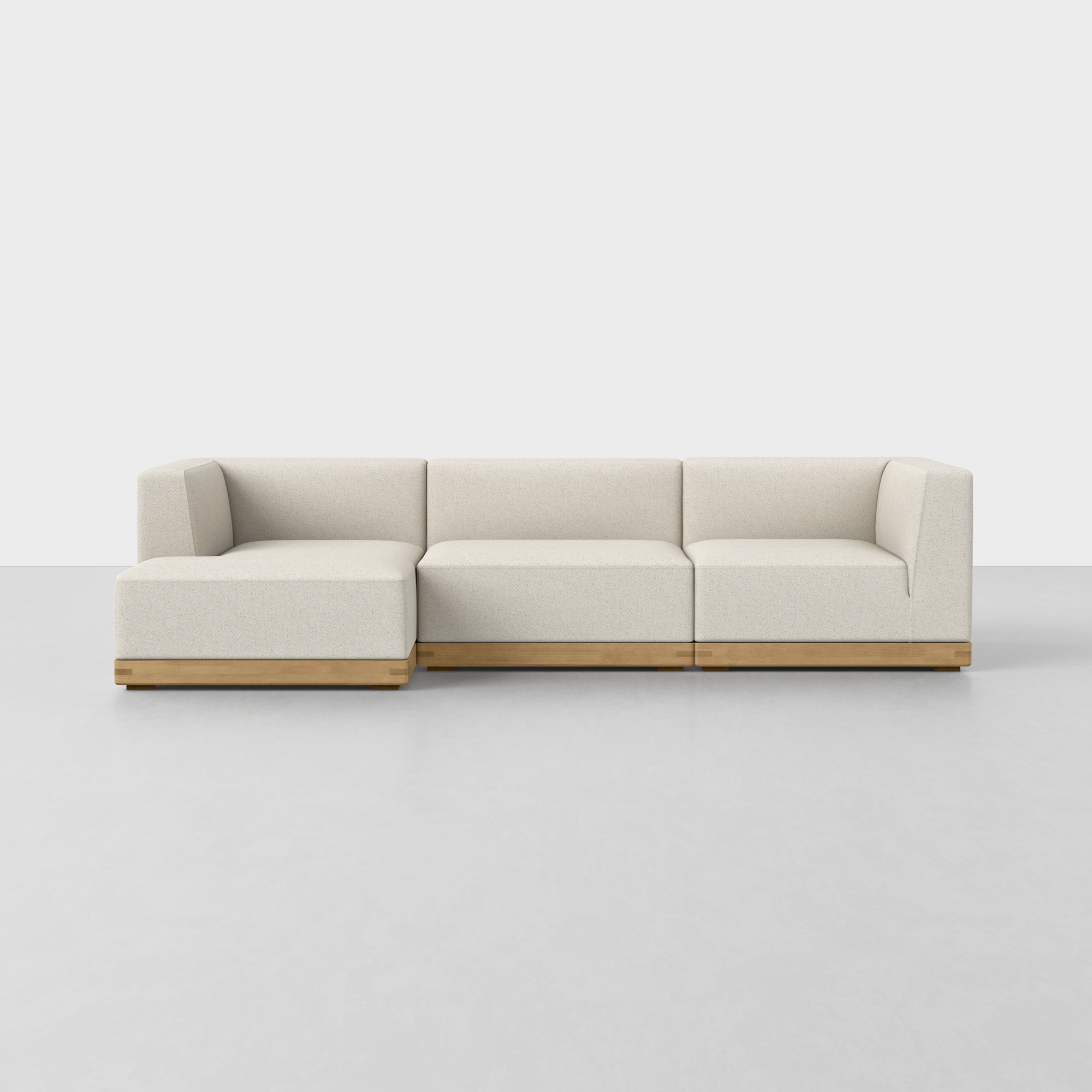 Ivory / Oak / Left Arm Chaise
