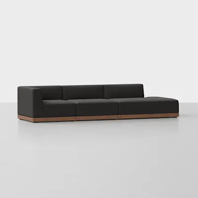 Carbon / Walnut / 3 Seat Right Arm Island