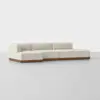 Essential Island Chaise Sectional - Left Arm Chaise / Ivory / Walnut - 2
