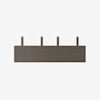 A rectangular, dark gray fabric panel with four vertical mounting tabs evenly spaced along the top edge, set against a plain white background.