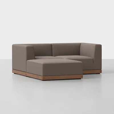 Mocha / Walnut / 2 Seat + Ottoman