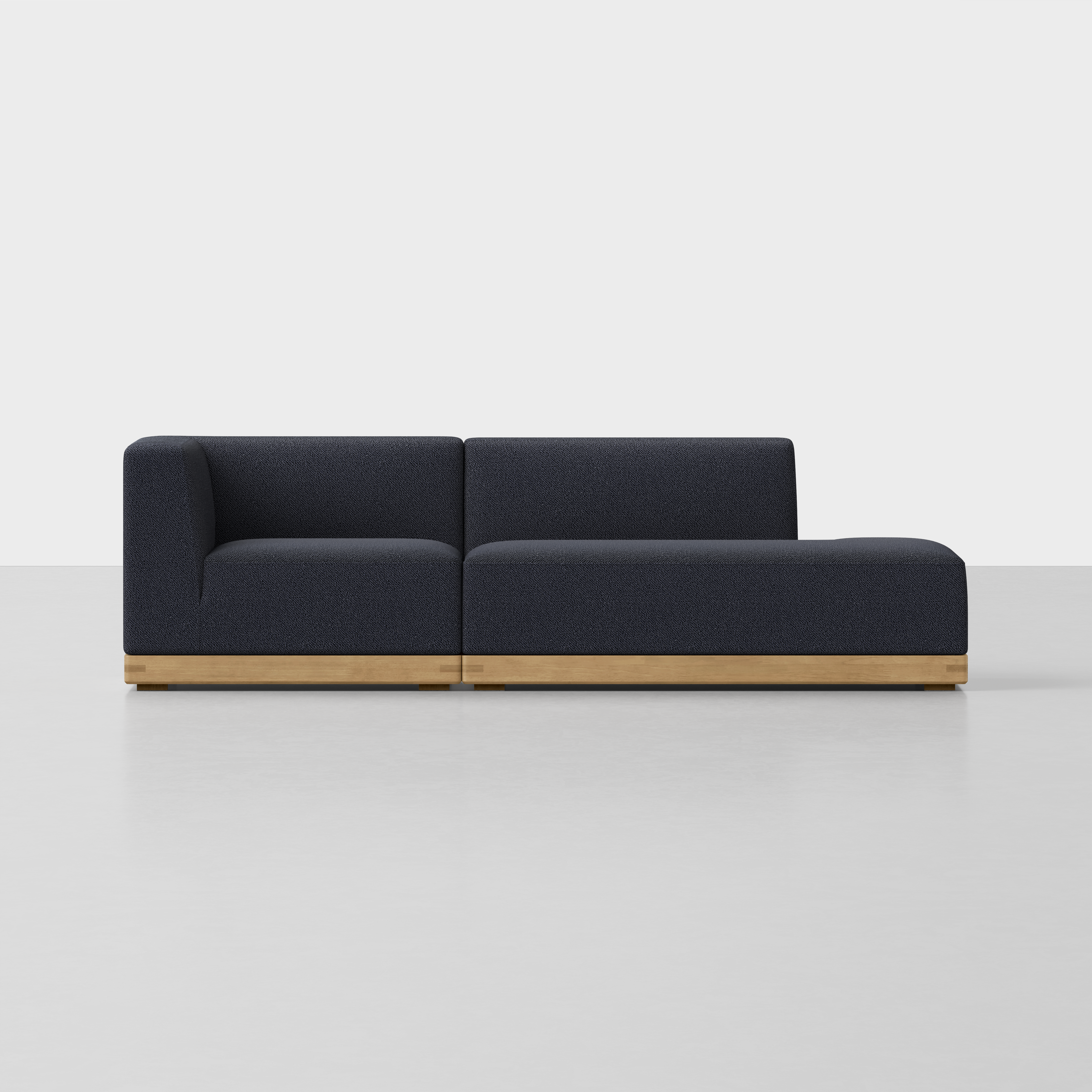 Dark Navy / Oak / 2 Seat Right Arm Island