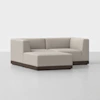 Essential Modular Sofa - 2 Seat + Ottoman / Natural / Espresso - 1