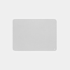 A plain, rectangular, light gray mat with rounded corners is shown on a white background. There is a small white logo in the bottom right corner of the mat.