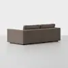 A modern, L-shaped sectional sofa with brown upholstery, seen from the back against a plain white background. The sofa has clean lines and two back cushions.