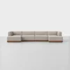 Essential U Chaise Sectional - Natural / Walnut - 1